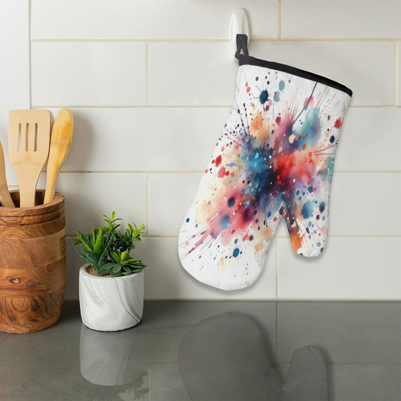 Bold Brush Splashes Oven Mitt Cotton Twill