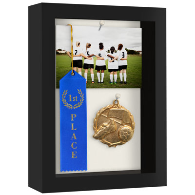 Sturdevant Shadow Box Frame Composite Wood with Glass for Hanging and Tabletop