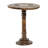 Anthea Mango Wood Handmade Intricately Carved Floral Side End Accent Table with Turned Base-1016462152