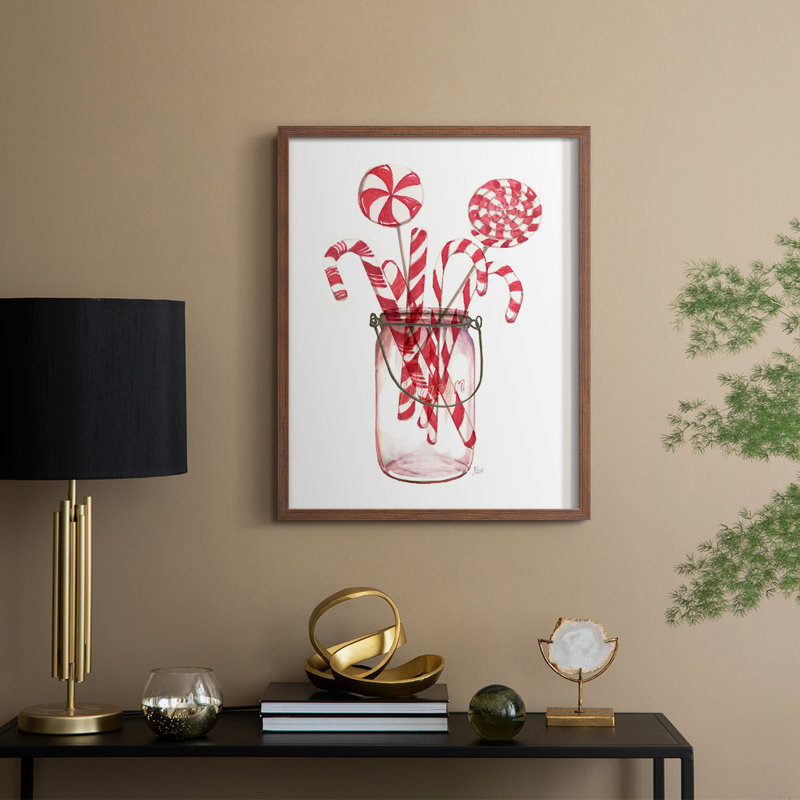 «Peppermint Treats», reproduction encadrée - bois massif, Noyer, H 15 po x l 12 po