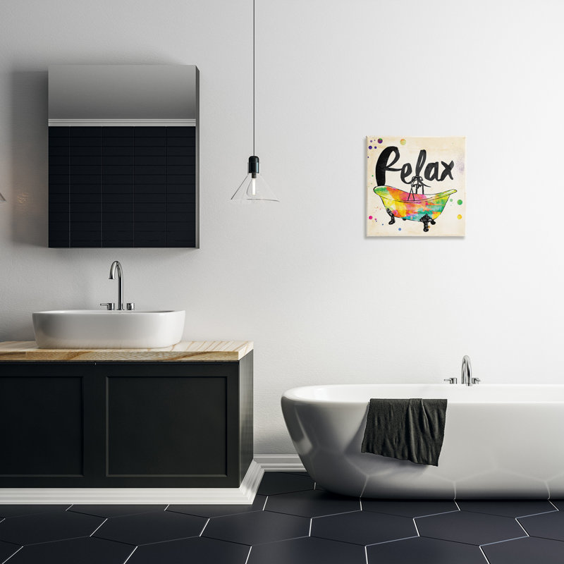 «Relax Rainbow Colors Icon Bath», reproduction d'art sur toile, H 17 po x l 17 po