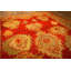 1890s Red Ground Geometric Knotted Wool Antique Oushak Turkish Decorative Rug Round 13'0"