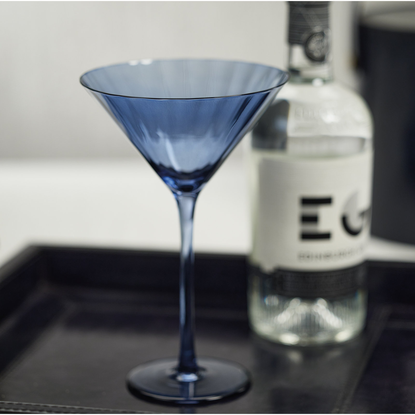 Malden Optic Martini Glasses, Set of 4, Blue Azure