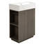 Meuble-lavabo simple autoportant de 21,6 po avec lavabo en céramique et rangement ouvert à gauche-108945621