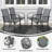 Behrendt 4-Person Patio Dining Set with Square Metal Dining Table and Stackable Textilene Armrest Chairs (Black)-1233579007