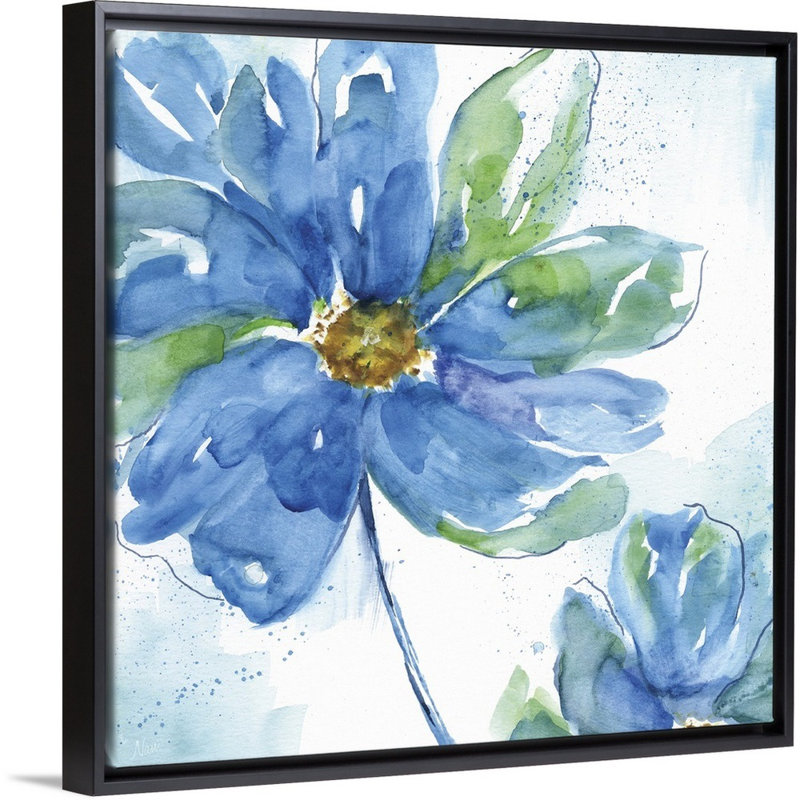 «Rendered in Blue I», reproduction d'art sur toile, H 37,7 po x l 37,7 po x P 1,75 po, Cadre flottant noir