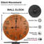 Horloge murale ronde en bois 10 po, mouvement à quartz silencieux, imprimé UV, à piles-1463177456