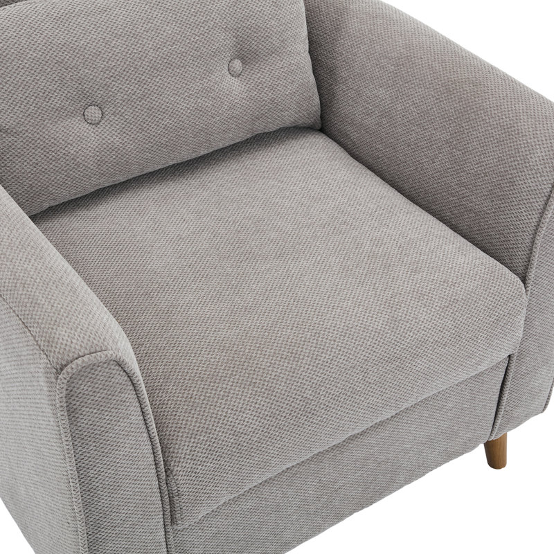 Chaise d'appoint rembourrée avec coussin Carlaya, Gris