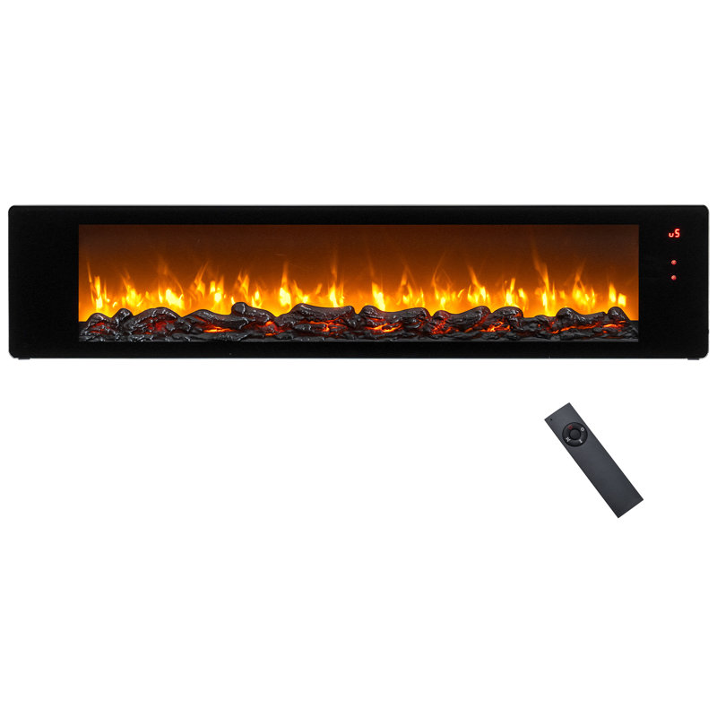 Foyer électrique 36 po avec 5 niveaux de luminosité et de vitesse réglables, télécommande