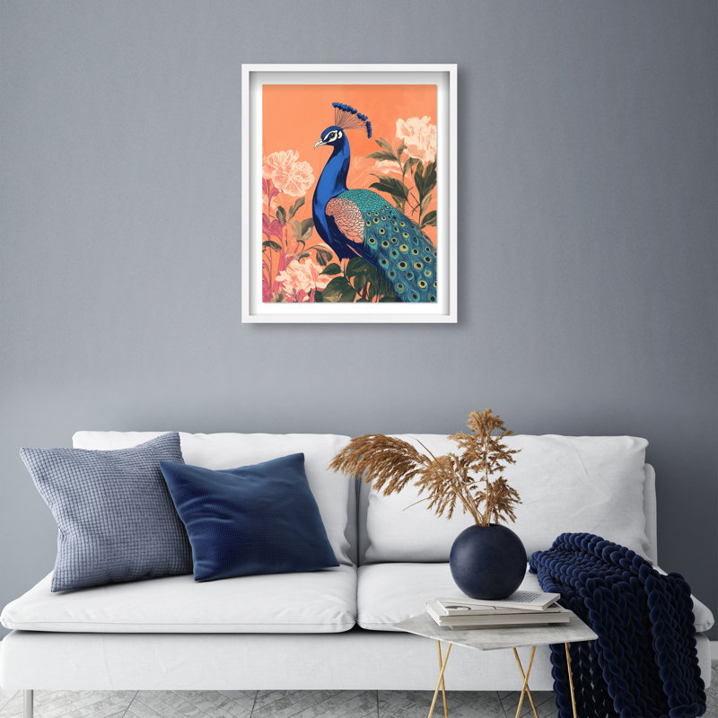 Peacock Garden Dance Canvas Animals Print by Oliver Gal, 25.5"H x 21.5"W, White Frame