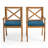 PERLA DINING CHAIR,2PCS With 2 Blue Cushions,For Backyard, Poolside, Garden, Outdoor Dining