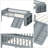 Kids Twin Bed, Kids Loft Bed with Slide-1061035567