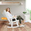 Ensemble de 3 chaises berçantes en bois massif pour patio-124928747