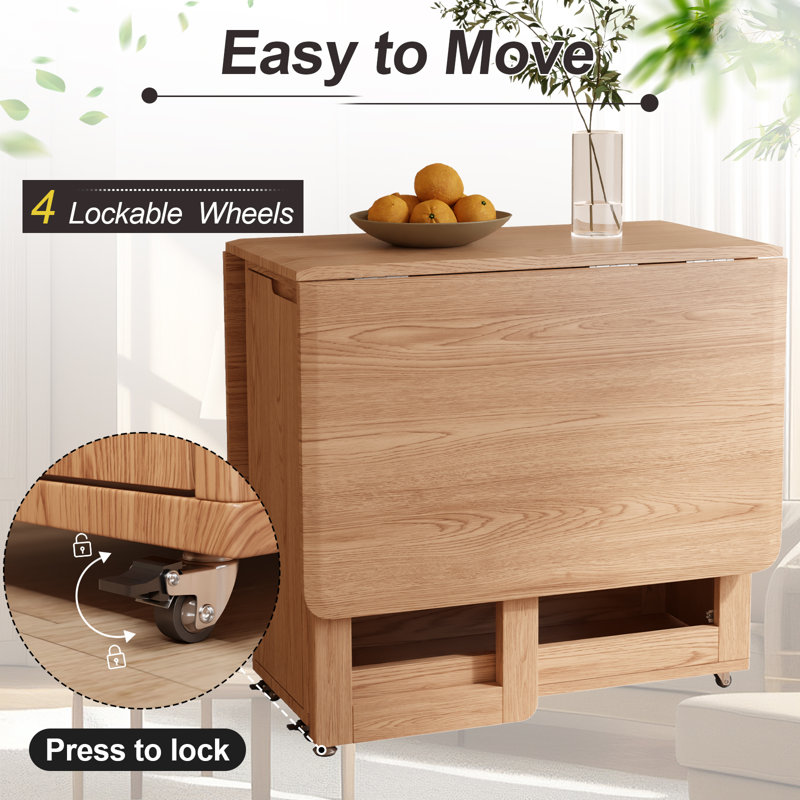Solid Wood Folding Dining Table