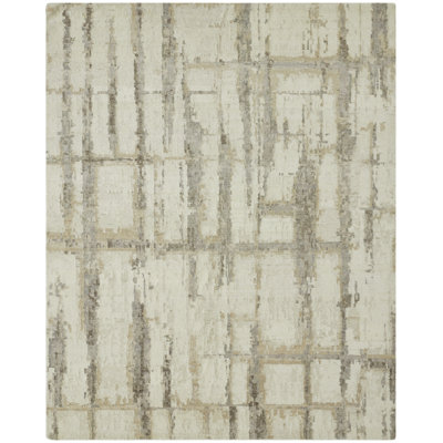 Tempo Gridline Mirage Hand-Knotted Wool Area Rug