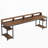 Two Person Desk with Monitor Stand, 78.74" Long Double Computer Office Desk with Storage Shelves
