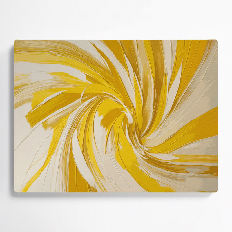 «Lyrical Abstraction 39», art mural en métal beige, H 12 po x l 18 po