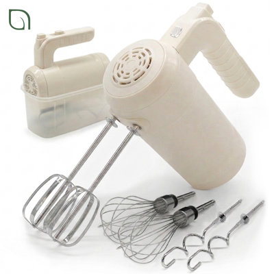 WILLOW Kitchen 5-Speed Control Hand Mixer with Storage Case and 6 Attachments, Dough Hook, Whisk, and Wire Beater