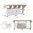 White Foldable Rolling Kitchen Cart