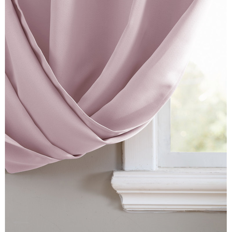  Panneau de rideau simple 1 pièce uni avec œillets, Rosé, L 38 po x L 63 po