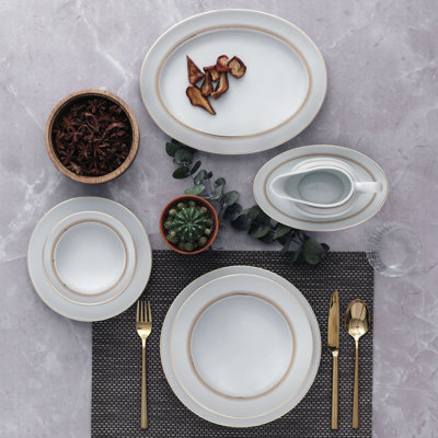 Piece Porcelain China Dinnerware Set - Service for 12