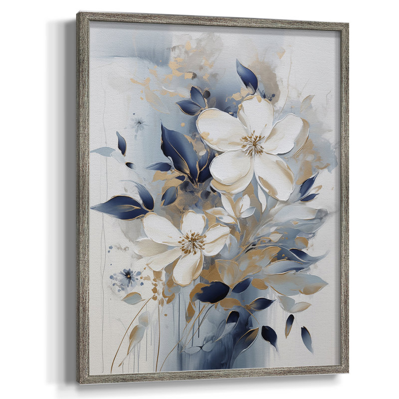 Reproduction encadrée FLORAL Series CECXI - bois massif, H 15 po x l 12 po