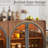 68" Sideboard Buffet Cabinet With 4  Arched Glass Doors Storage, for Kitchen Dining room, Liquor Coffee Bar Cabinet W/LED Light, Walnut-1183274036-1182700345