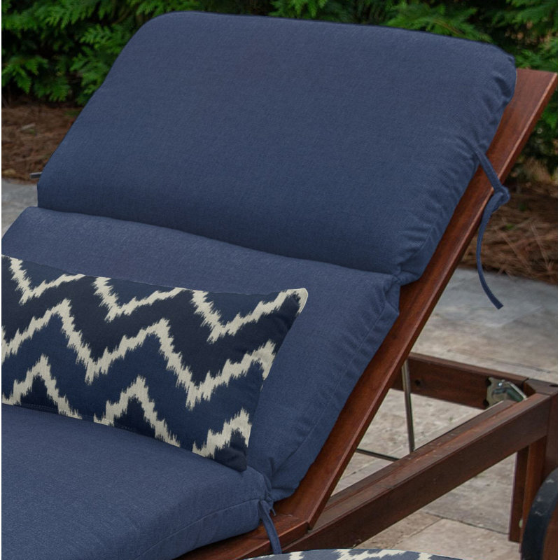 Coussin de chaise longue d'extérieur 1 pièce Murphie Marlowe Sunbrella®, Toile bleu marine Sunbrella®
