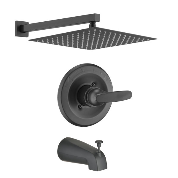Black Shower Head And Handle Set Replacement For Delta Shower Trim Kit 14 Series, Bathtub Matte Black Shower Fauc Shower Kit