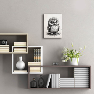 «Dessin au crayon d'une petite chouette» par Momart, verre acrylique