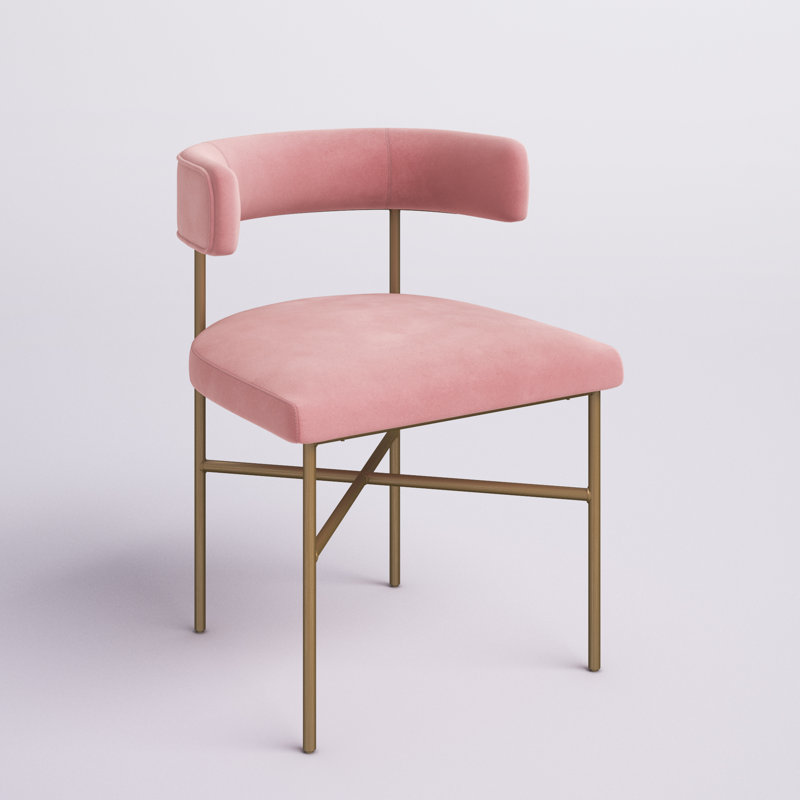 Fauteuil d'appoint en velours, Velours Joya Blush