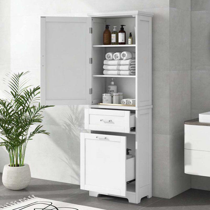 Armoire de rangement autoportante avec tiroirs et tablette réglable