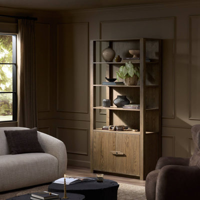 Hardyal Bookcase-Warm Natural Oak
