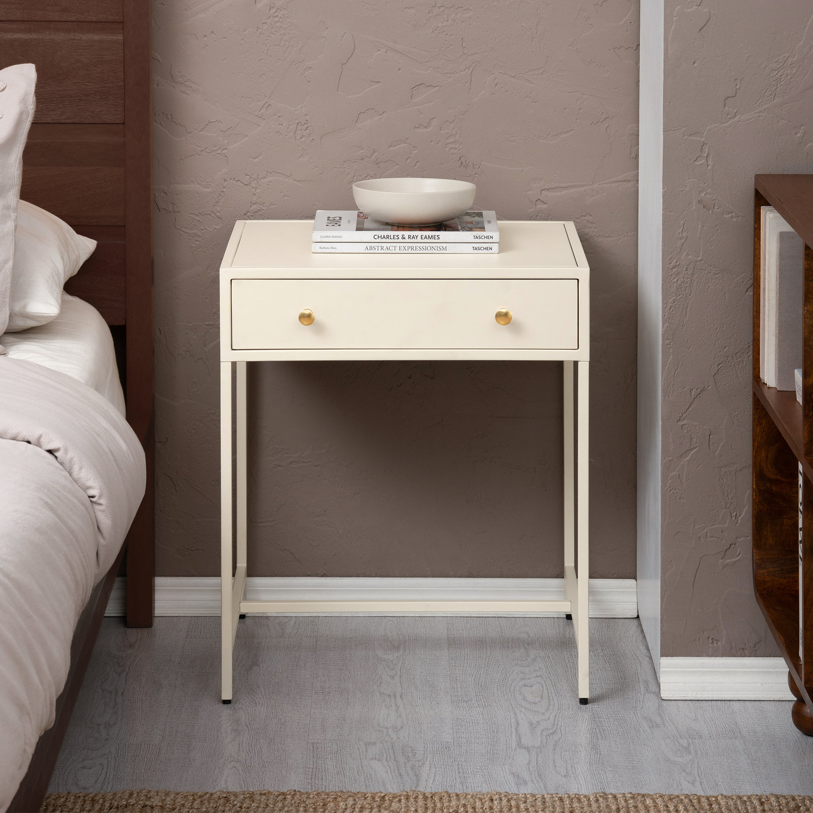 Sabian 1-Drawer Nightstand, Chalk White
