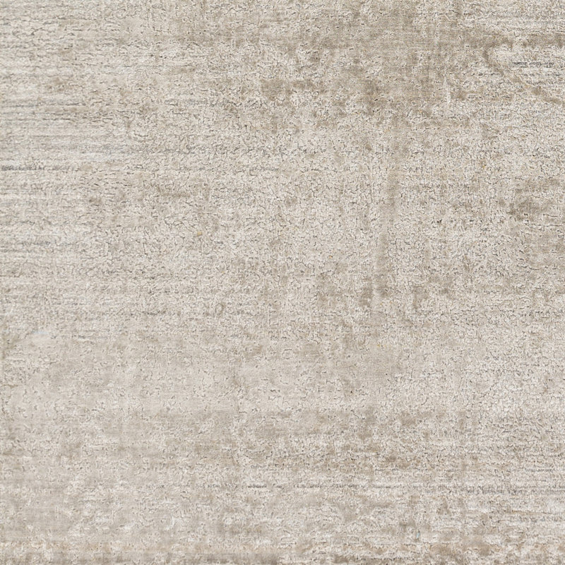 Tapis taupe / ivoire noué à la main, Rectangle 8 pi 10 po x 12 pi