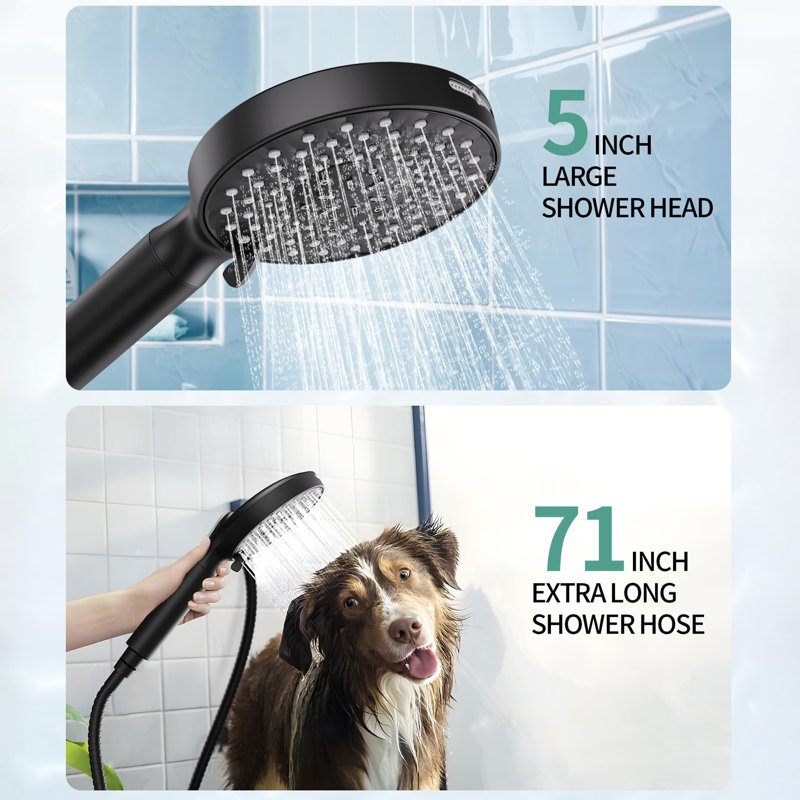 Pomme de douche filtrée avec 4 filtres, Noir mat