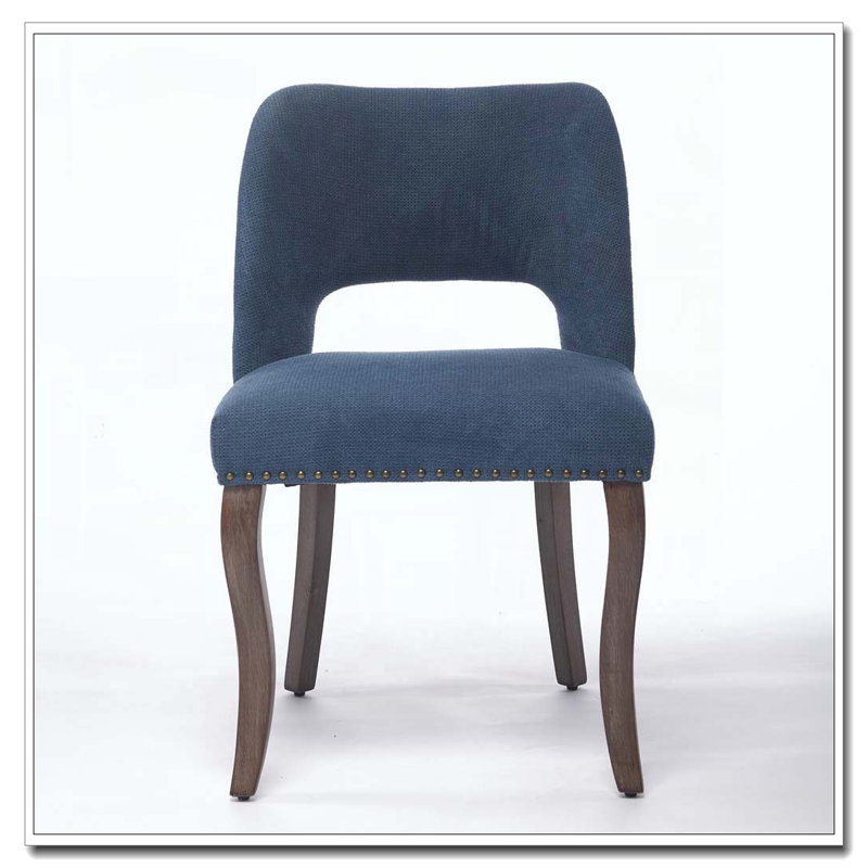 Fabric Upholstered Dining Room Chair Kitchen Chairs,Wooden Dining Chairs, Blue