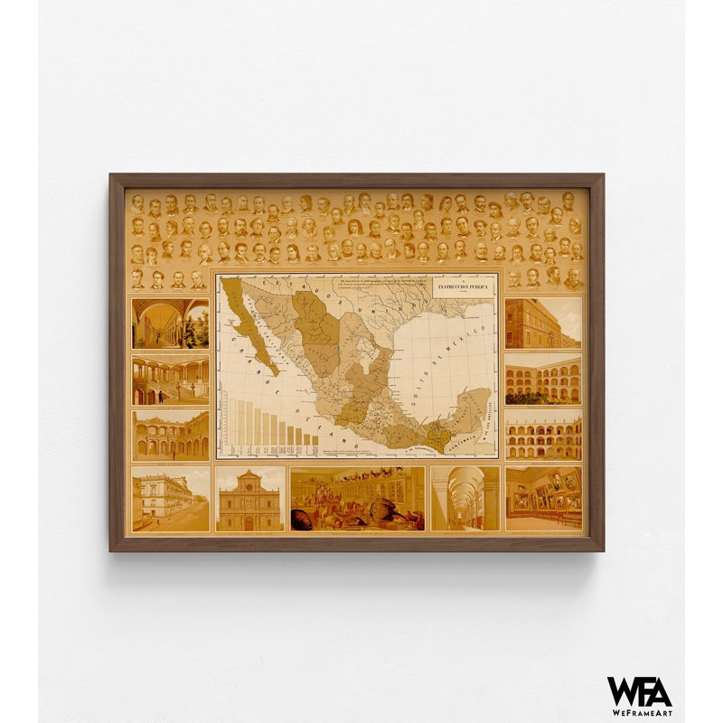 Éducation du public au Mexique, impression d'affiche de l'histoire du Mexique, carte de l'Amérique centrale, décoration murale éducative, art mural de classe espagnole