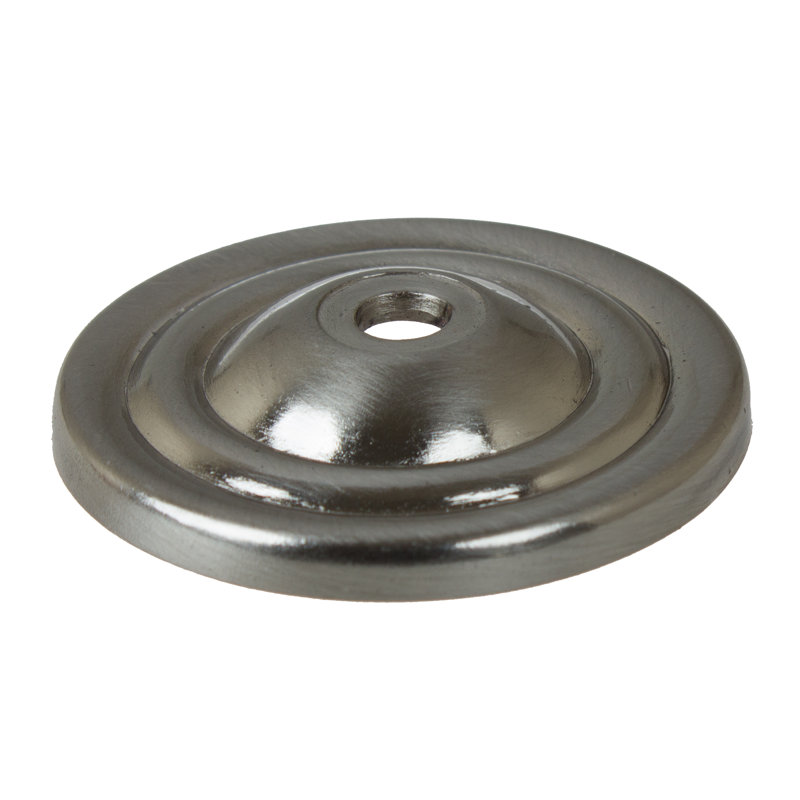 Contre-plaque ronde ronde à bouton d'armoire, Nickel satiné