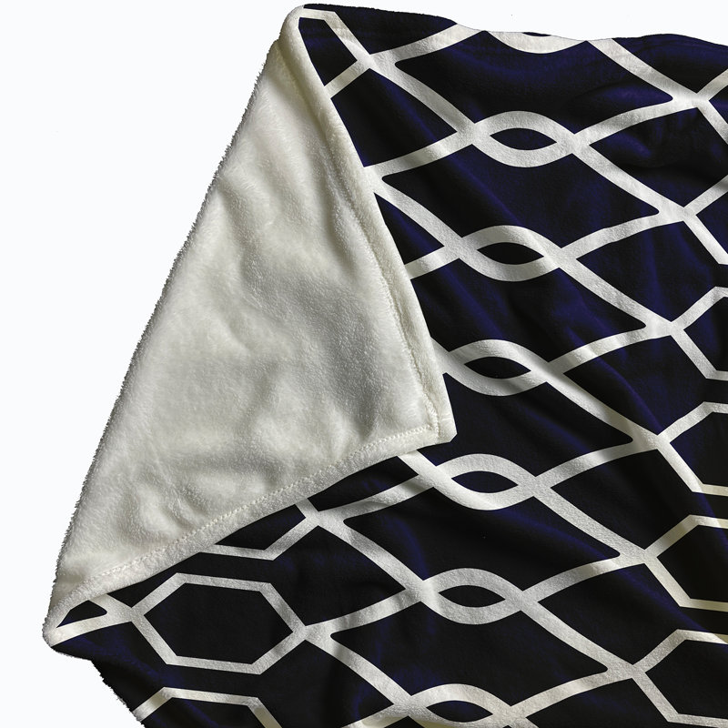 Schuyler Plain Weave / Muslin Throw Blanket, Navy