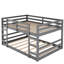 Lit double au-dessus d'un lit superposé avec construction de qualité grise, rehausse l'espace de la chambre à coucher, fabrication élégante en bois de pin massif, s'adapte parfaitement aux matelas