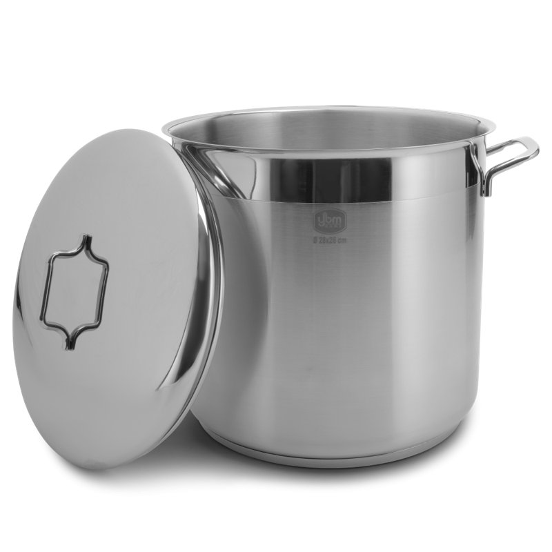 Marmite en acier inoxydable avec couvercle YBM Home 18/10, 12 pintes
