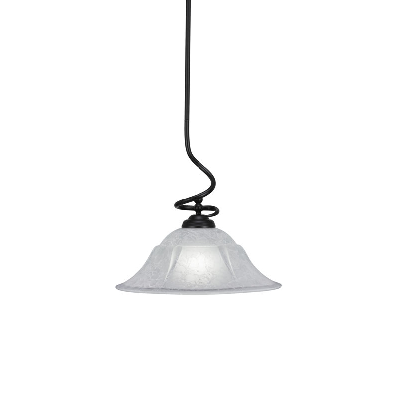 Capri Stem Hung Pendant, Matte Black