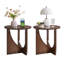 Ensemble de table de bout 100% bois massif 2 pièces, table d'appoint en bois naturel, table de centre simple, table basse minimaliste pour le salon