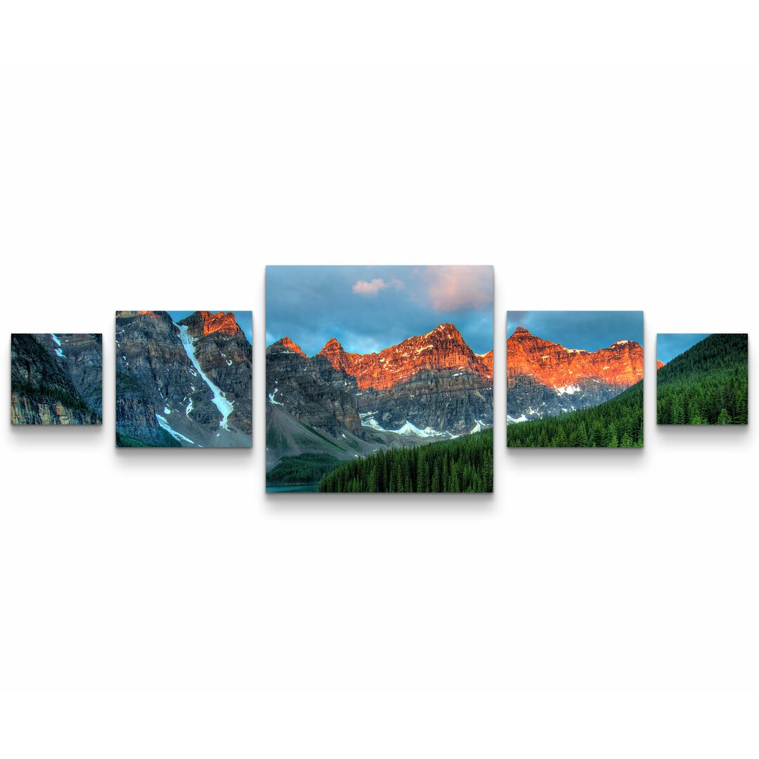 5-tlg. Leinwandbilder-Set Moraine See im Banff-Nationalpark - Kanada