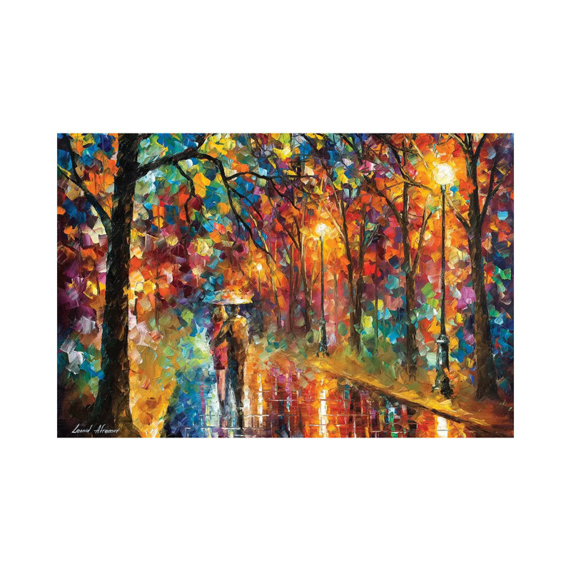 Marcher sous la pluie - Giclée sur toile tendue avec châssis