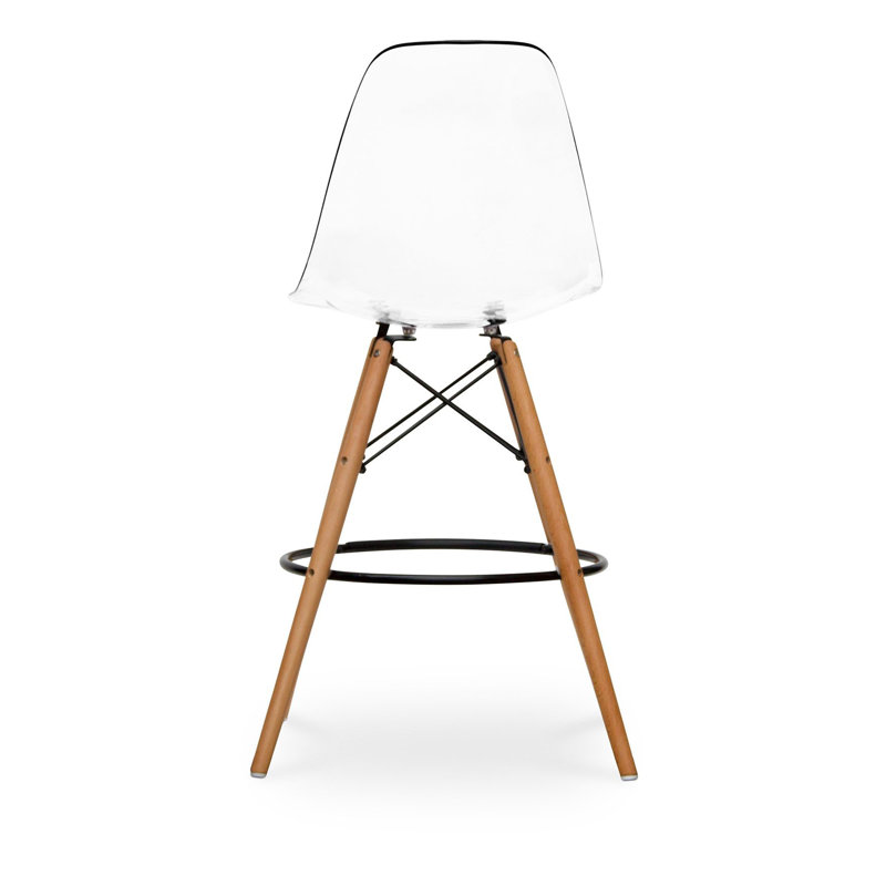 Tabouret de comptoir Johanan, noir, Transparent