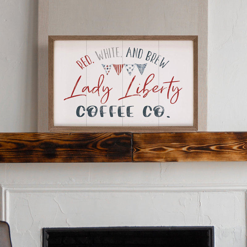 Lady Liberty Coffee Co - blanc, H 24 po x l 36 po
