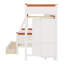 Lit superposé avec armoire, tiroirs de rangement et tablettes