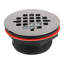 Base de douche 48 po x 32 po en acrylique noir brillant avec drain central, drain inclus-115227313